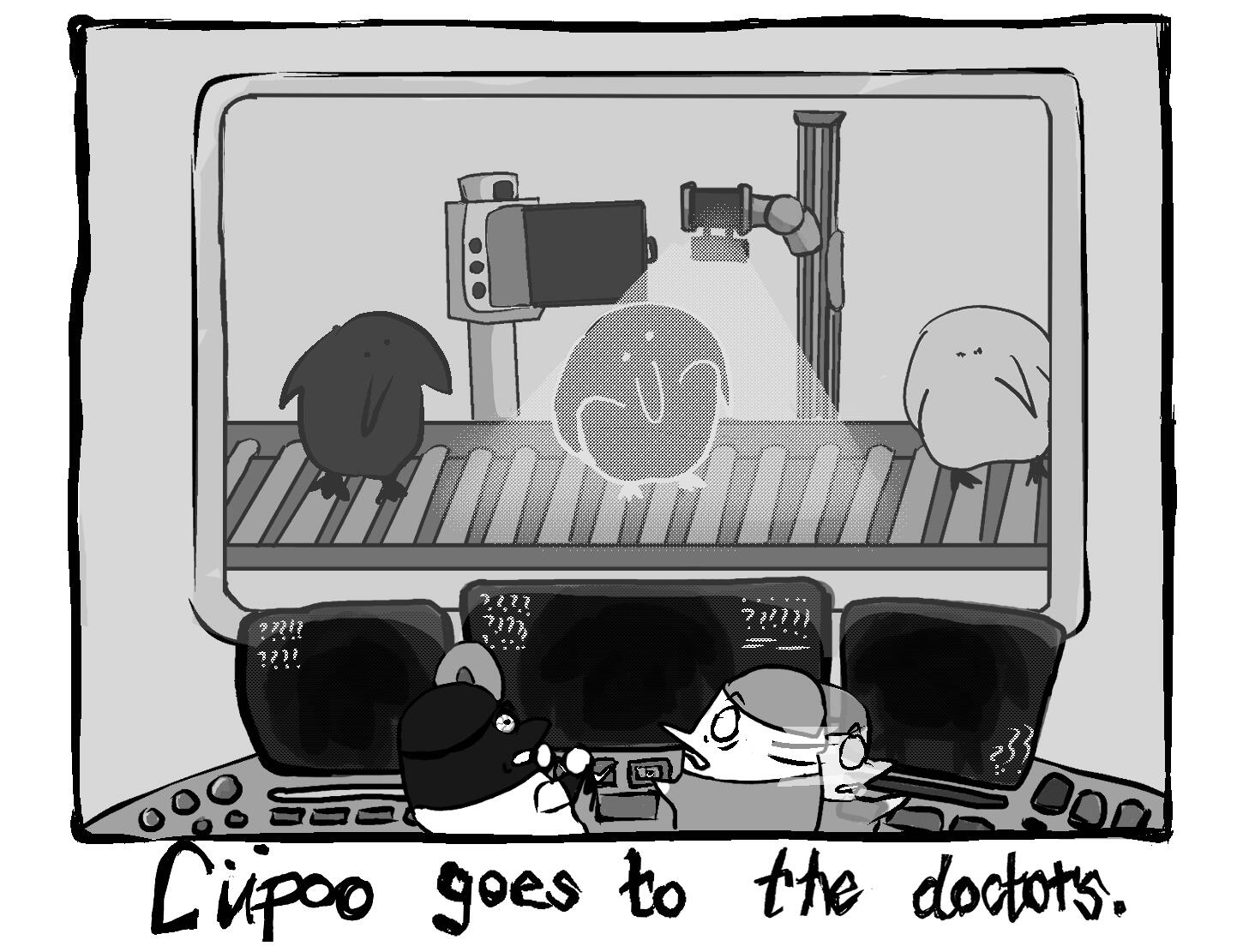 cupoo goes to the doctor. -- Apr. 8-9. 2026. 5.