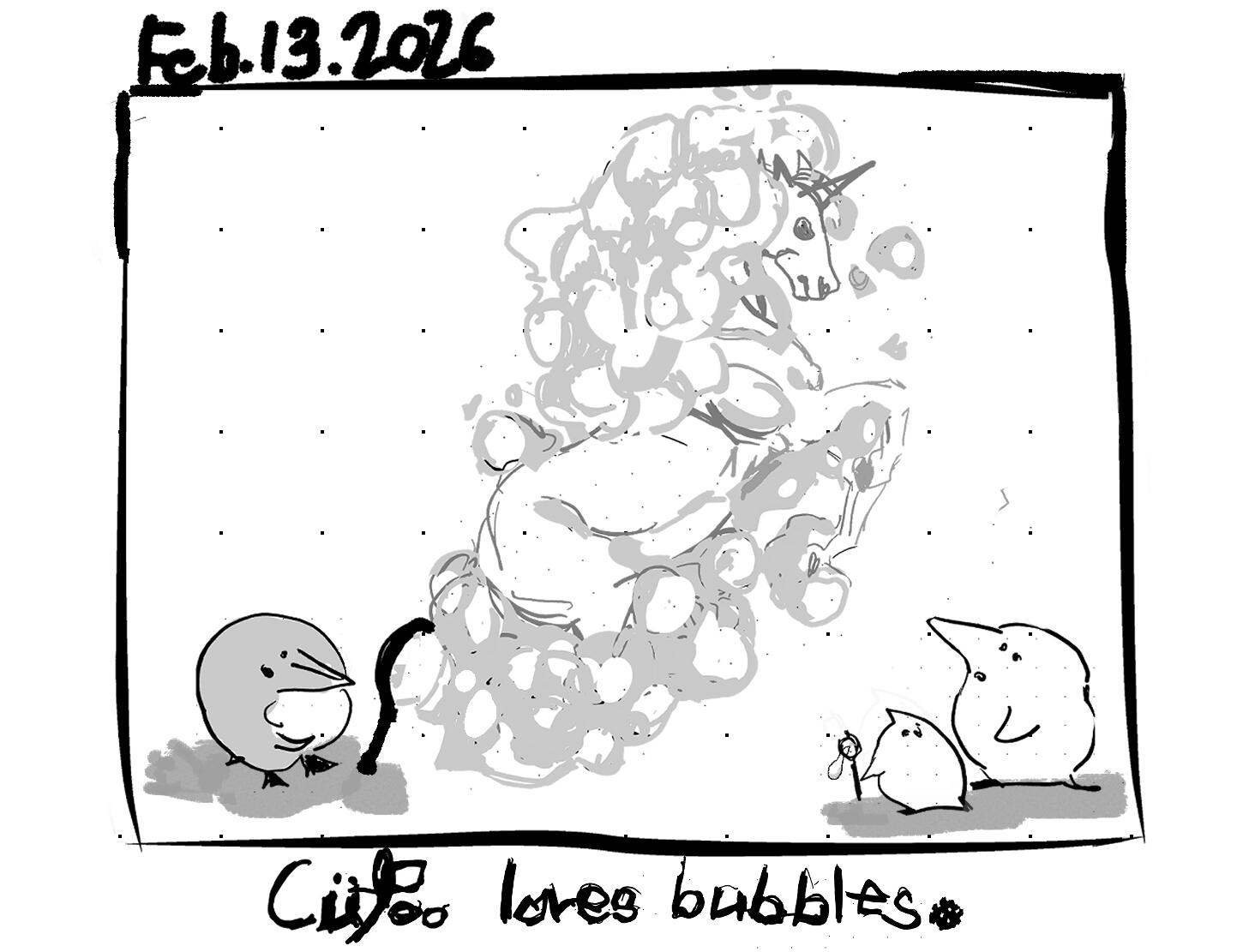 cupoo loves bubbles.