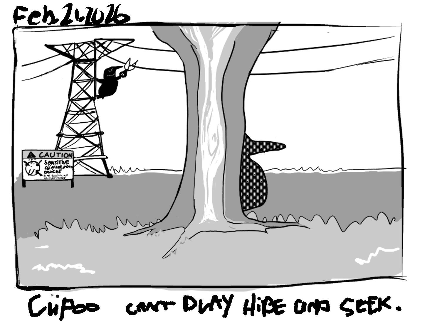 cupoo cant play hide and seek.