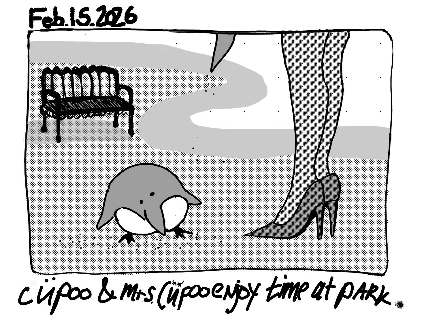 cupoo & ms. cupoo enjoy time at park.