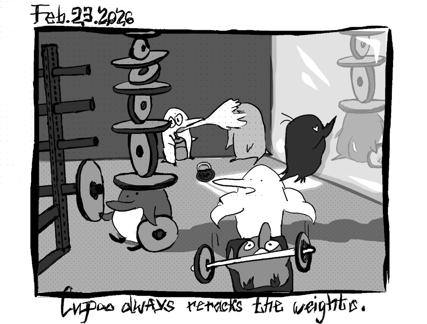 cupoo always reracks the weights.