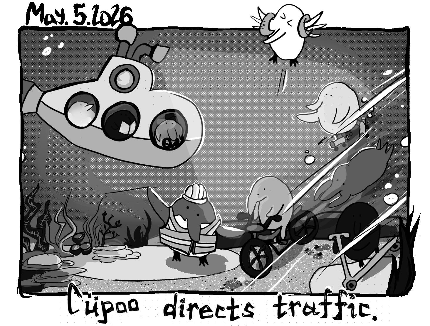 cupoo directs traffic. --- May. 5. 2026