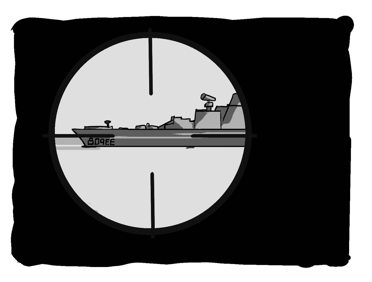 a warship is watched through a scope --- Apr. 24-25. 2026. 6