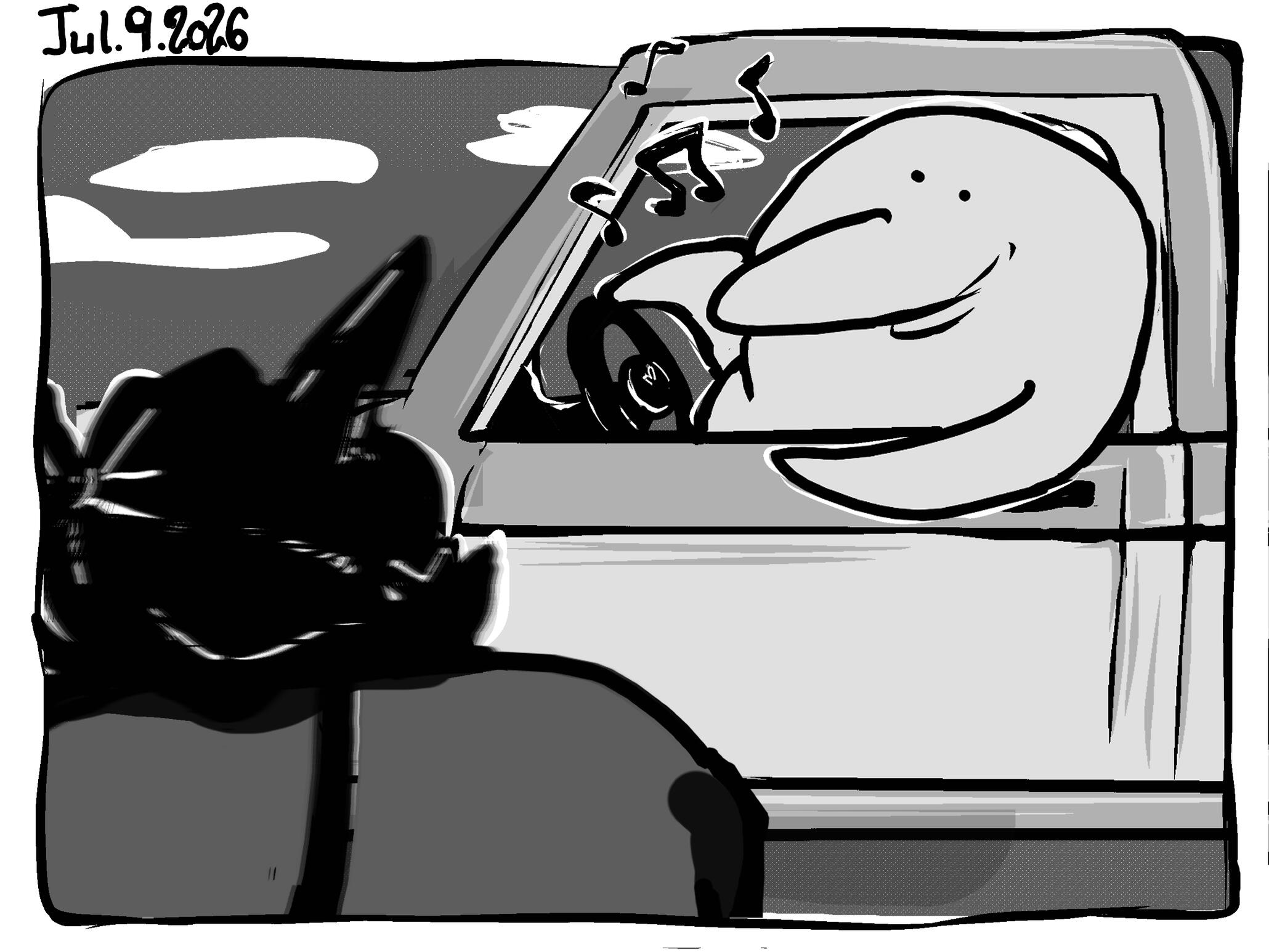 a cupootizen enjoys a drive --- Jul. 9. 2026. 1.