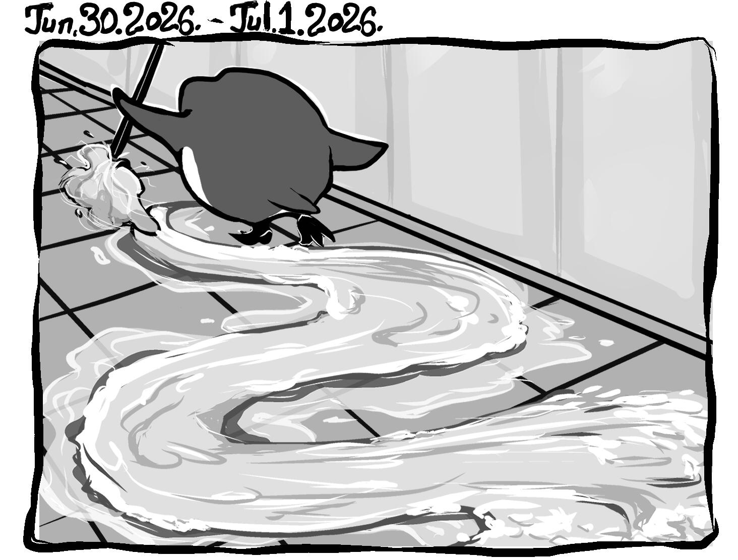 cupoo expertly mops the floor --- Jun. 30-Jul. 1. 2026. 1.